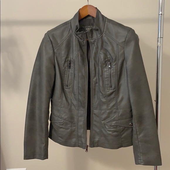 Vegan leather jacket gray S worn once - Picture 1 of 9